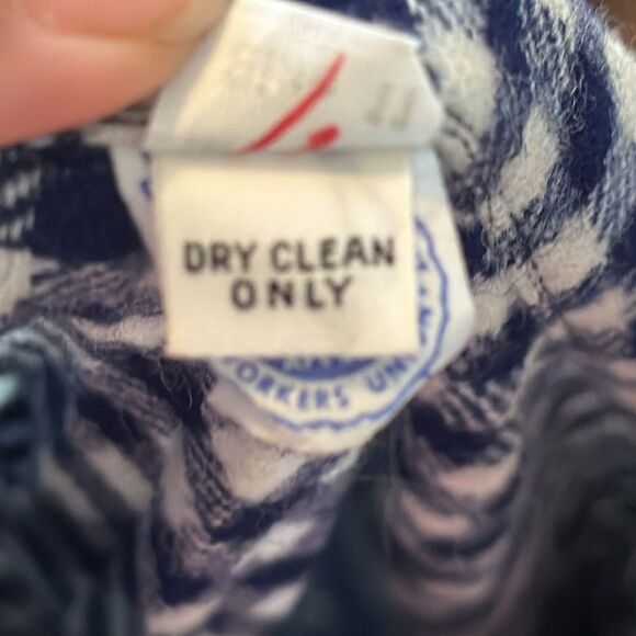 Vintage 60s/70s Kelita navy blue & white checked winter maxi skirt - Picture 7 of 8